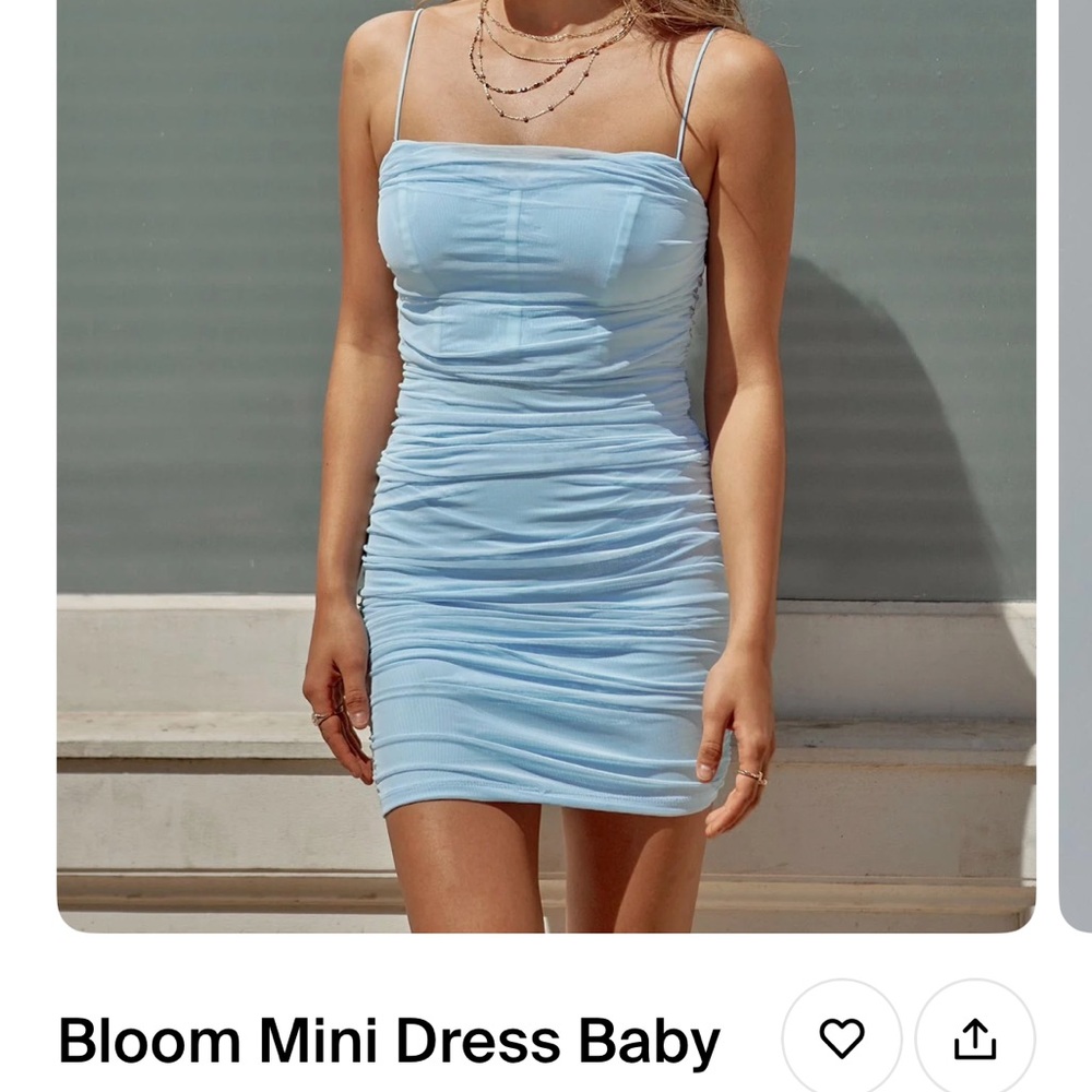 Bloom Baby Blue Mini Dress